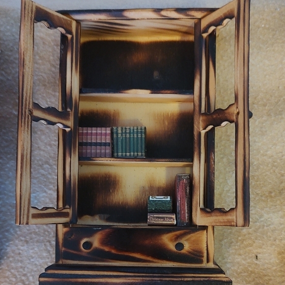 Doll House Wooden Furniture Set Book Shelf Kitchen Hutch - Picture 3 of 8